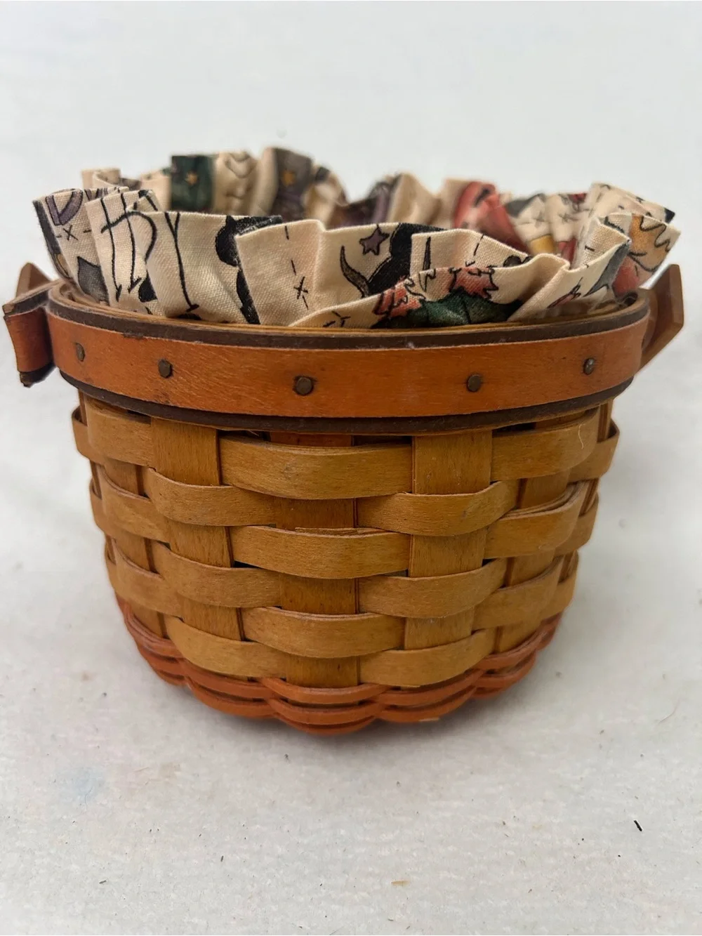 Longaberger 1997 Small Pumpkin Basket with Halloween Liner
